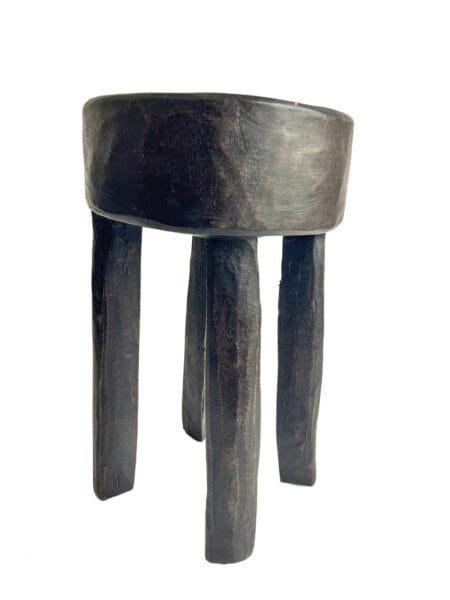 Tabouret Lobi  M1  "Mahaï – Terre Brute" en Bois massif - Tabouret africain d'appoint - Tabouret déco - support de plante - Tabouret enfant – Image 5
