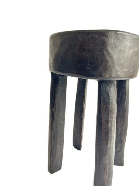 Tabouret Lobi  M1  "Mahaï – Terre Brute" en Bois massif - Tabouret africain d'appoint - Tabouret déco - support de plante - Tabouret enfant – Image 3