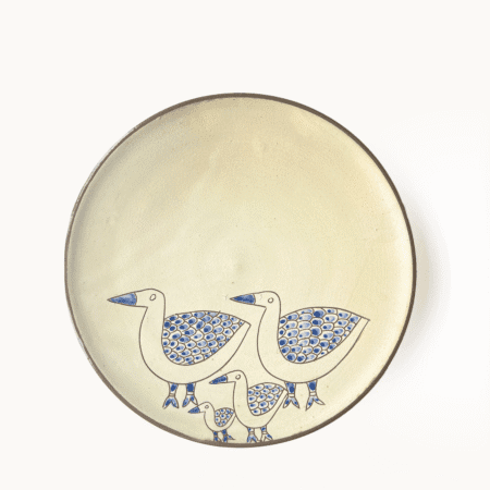 Assiette motif Famille Canard  terre cuite Ø 25 cm – Artisanat de Luxor  Louxor - Egypte