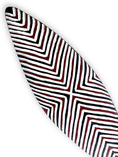 ZOOM 1 Bouclier Zulu en bois Long 1 mètre de diamètre Rouge & noir