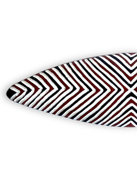 Bouclier en bois Losange L 1 mètre | Bamiléké | Zulu - Coloré Rouge & Noir  N°4 – Image 4