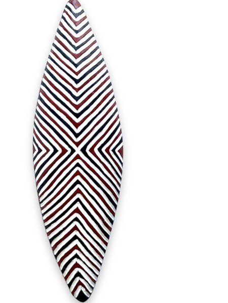 side Bouclier Zulu en bois Long 1 mètre de diamètre Rouge & noir