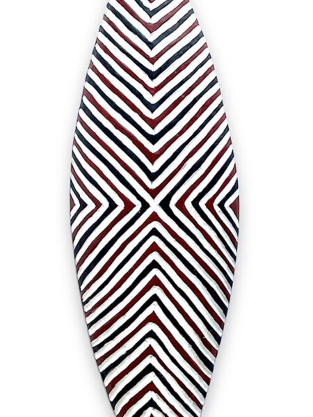 Motif Bouclier Zulu en bois Long 1 mètre de diamètre Rouge & noir maison kwo2