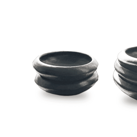DUO Bol Abron "Kânâh" S – Terre Cuite Fumée Ø 15 -17 cm | Artisanat Abron, Côte d’Ivoire