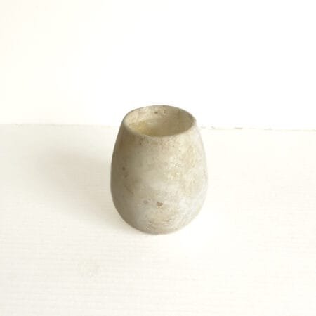 Photophore en albâtre brut L1 | Bougeoir sculpté à la main | "Souffle du Nil" & naturel de Louxor - Egypte N6 – Image 5