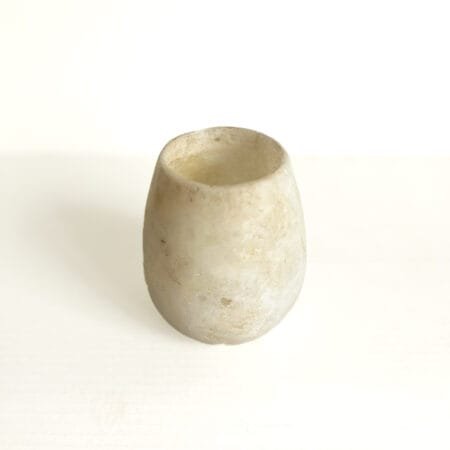 Photophore en albâtre brut L1 | Bougeoir sculpté à la main | "Souffle du Nil" & naturel de Louxor - Egypte N6 – Image 4