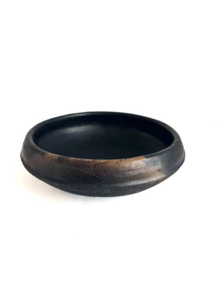 Plat Abron "Kânâh" Noir en terre cuite fumée  Ø 31cm – Image 9