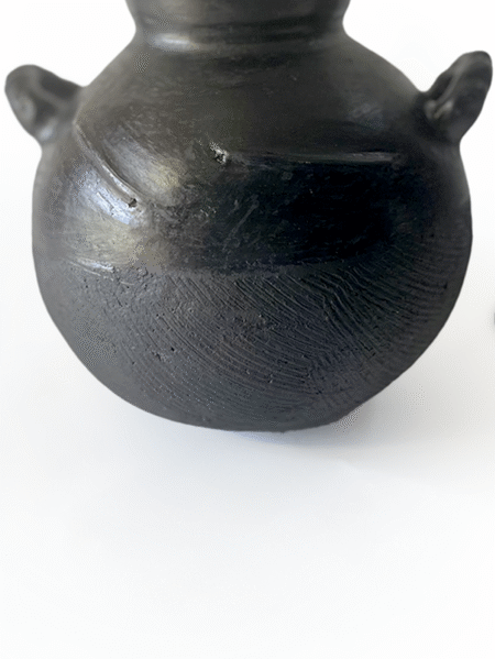 Pot traditionnel en terre cuite fumée Abron "Kânâh" – Canari africain artisanal -KéDjenou – Image 5
