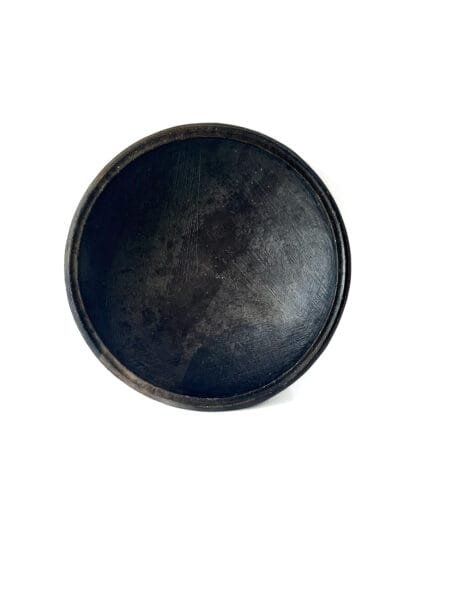 Ensemble 3 plats Abron “Kânâh” empilable | Ø 25-32-40 cm en terre cuite fumée intérieur striés – Image 2